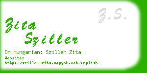 zita sziller business card